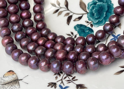 10mm Rare Plum Red Potato Freshwater Pearl Beads Genuine Dark Red Freshwater Pearls 45 Beads #P2733