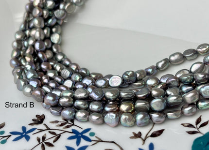 4-5x6-7 mm AA Peacock Rice/Oval Nugget Freshwater Pearl Beads Genuine Freshwater Pearl Nuggets 61 Beads #P2736