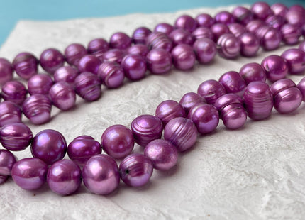 9-10mm Potato Shape Freshwater Pearl Beads Purple Color Genuine Culture Freshwater Pearl 45 Beadss #P2737