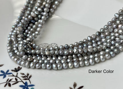 3-4 mm Gray Color Potato Nugget Freshwater Pearl Beads Genuine Freshwater Pearls Tiny Gray Nugget Seed Beads #P2741