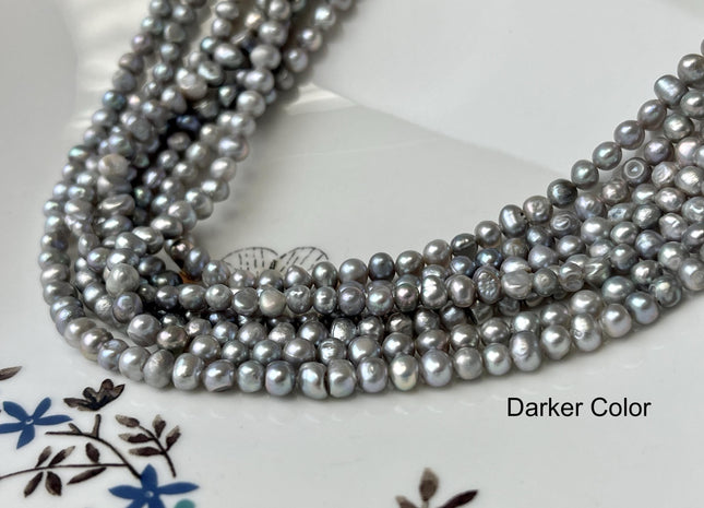 3-4 mm Gray Color Potato Nugget Freshwater Pearl Beads Genuine Freshwater Pearls Tiny Gray Nugget Seed Beads #P2741