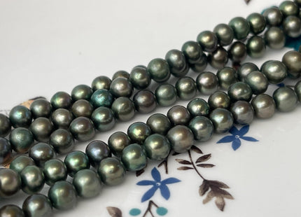 6 mm AA Olive Green Color Round Freshwater Pearl Beads Genuine Round Pearl 72 Beads #P2742