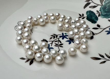 One Piece 5-8 mm AAAA Natural White Round Half Drilled Freshwater Edison Pearl High Luster Akoya Quality Perfect Round Edison Pearl #P2687
