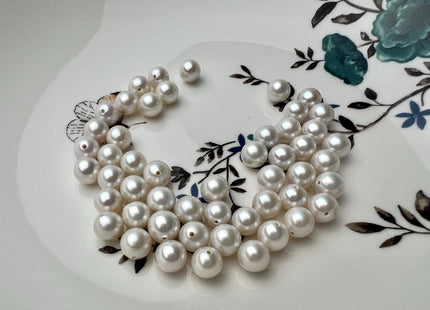 One Piece 5-8 mm AAAA Natural White Round Freshwater Edison Pearl Natural White High Luster Akoya Quality Perfect Round Edison Pearl #P2687