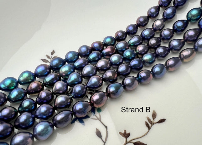 8x9-10 mm AAA Rainbow Peacock Edison Baroque Freshwater Pearl Tear Drop Shape Bead Genuine High Luster Top Quality Edison Pearls #P2688