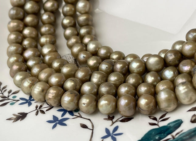 9.5-10mm Copper Gold Freshwater Pearl Beads Genuine Potato Freshwater Pearls B Grade #P2746