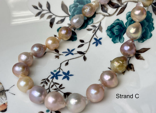 10-14 mm AA Rare Mixed Natural Mauve Pink Baroque Edison Pearl Genuine High Luster Edison Pearl #P2690