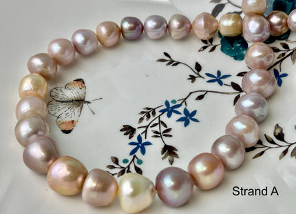 10-14 mm AA Rare Mixed Natural Mauve Pink Baroque Edison Pearl Genuine High Luster Edison Pearl #P2690