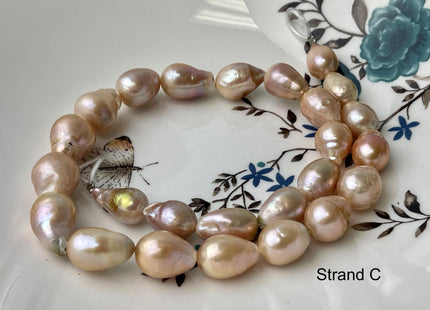 11-14x16-20 mm AA Rare Mixed Natural Mauve Pink Baroque Pearl Genuine Quality Tear Drop Edison Baroque Pearls #P2691