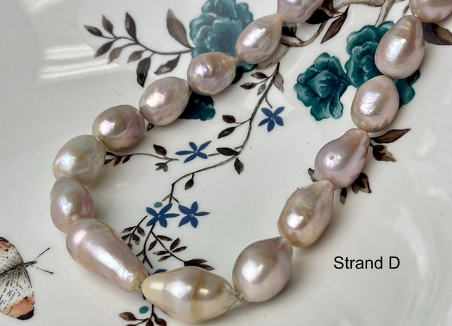 11-14x16-20 mm AA Rare Mixed Natural Mauve Pink Baroque Pearl Genuine Quality Tear Drop Edison Baroque Pearls #P2691