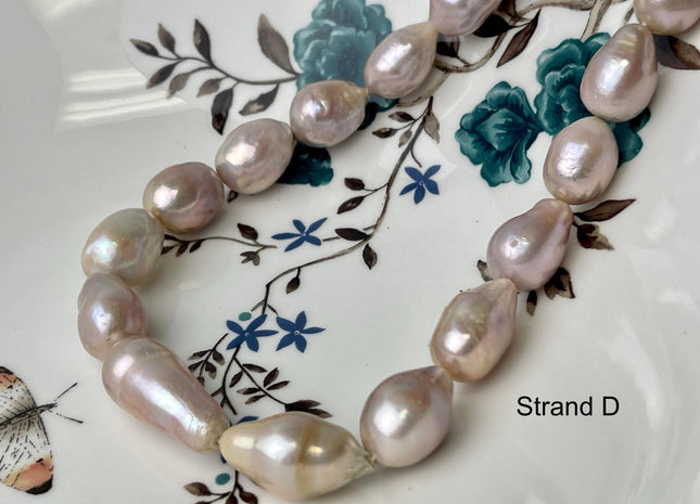 11-14x16-20 mm AA Rare Mixed Natural Mauve Pink Baroque Pearl Genuine Quality Tear Drop Edison Baroque Pearls #P2691