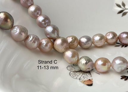 9-11 mm AAA Natural Multi Pink Color Baroque Freshwater Pearl Beads High Luster Genuine Baroque Pearls #1629