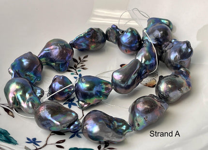 One-Of-A-Kind 20-24x28-35 mm AAA Rare HUGE Baroque Freshwater Pearl Beads Genuine Peacock Freshwater Baroque Pearls #P2705