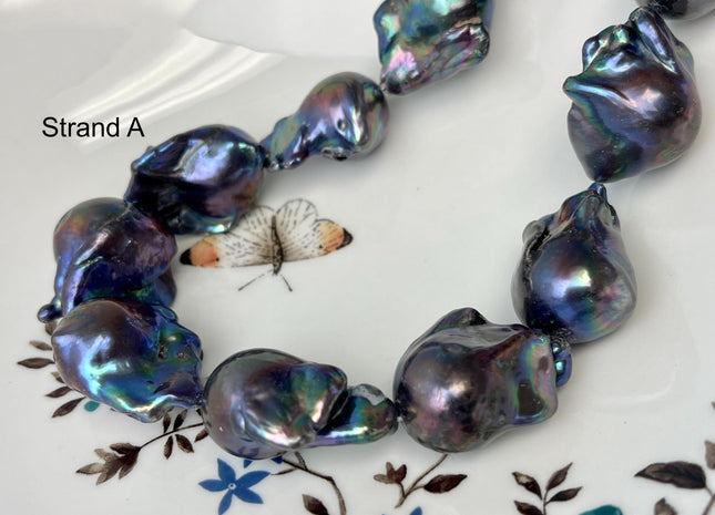 One-Of-A-Kind 20-24x28-35 mm AAA Rare HUGE Baroque Freshwater Pearl Beads Genuine Peacock Freshwater Baroque Pearls #P2705