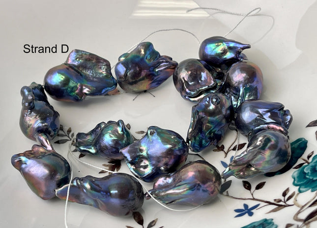 One-Of-A-Kind 20-24x28-35 mm AAA Rare HUGE Baroque Freshwater Pearl Beads Genuine Peacock Freshwater Baroque Pearls #P2705