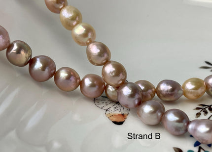 10-11 mm AAA Natural Mauve Pink Color Edison Baroque Freshwater Pearl Beads Genuine High Quality Mixed Color Edison Pearls #P2692