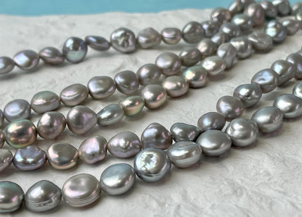 8-9 mm AAA Gray W/Pink Luster Keshi Round Nugget Freshwater Pearl Beads Very Rare High Luster Genuine Keshi Pearls #P2704