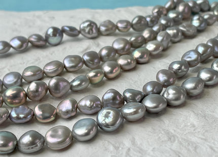 8-9 mm AAA Gray W/Pink Luster Keshi Round Nugget Freshwater Pearl Beads Very Rare High Luster Genuine Keshi Pearls #P2704