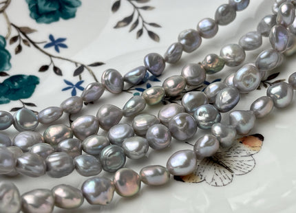 8-9 mm AAA Gray W/Pink Luster Keshi Round Nugget Freshwater Pearl Beads Very Rare High Luster Genuine Keshi Pearls #P2704
