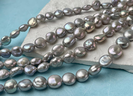 8-9 mm AAA Gray W/Pink Luster Keshi Round Nugget Freshwater Pearl Beads Very Rare High Luster Genuine Keshi Pearls #P2704