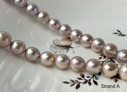 10-14 mm AAA Rare Mixed Natural Mauve Pink Baroque Edison Pearl Genuine High Luster Round Edison Pearl #P2706