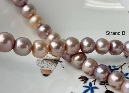 10-14 mm AAA Rare Mixed Natural Mauve Pink Baroque Edison Pearl Genuine High Luster Round Edison Pearl #P2706