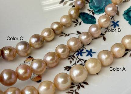 10-13 mm AA Rare Mixed Natural Pink Baroque Edison Pearl Genuine Round Edison Pearl #P2707