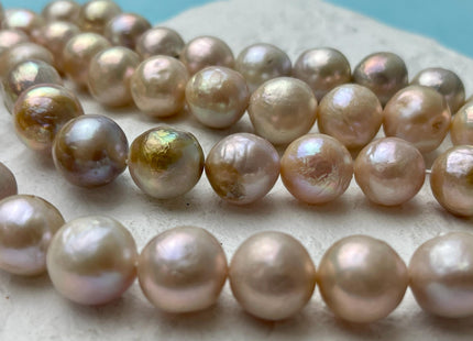 10-14 mm Rare Mixed Natural Pink Baroque Edison Pearl Genuine Pink Round Edison Pearl #P2708