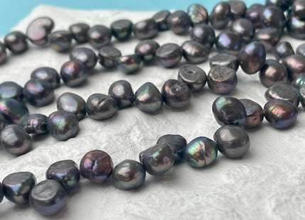 7x9 mm Gray Or Peacock Color Top Drilled Freshwater Nugget Pearls Genuine Nugget Pearls #P2709