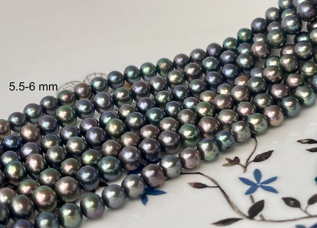 6.5-7 mm AAA Peacock Potato Freshwater Pearls Beads Genuine High Luster Peacock Freshwater Pearls #1467