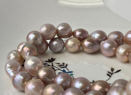 12-14 mm AA Rare Mixed Natural Mauve Pink Baroque Pearl Genuine Quality Edison Pearl With Iridescent Color 29 Beads #P2711