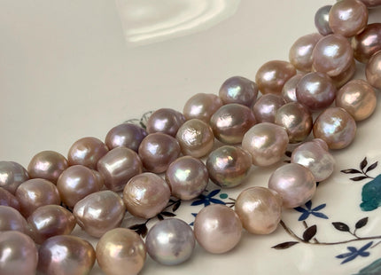 12-14 mm AA Rare Mixed Natural Mauve Pink Baroque Pearl Genuine Quality Edison Pearl With Iridescent Color 29 Beads #P2711