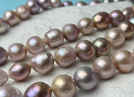 12-14 mm AA Rare Mixed Natural Mauve Pink Baroque Pearl Genuine Quality Edison Pearl With Iridescent Color 29 Beads #P2711