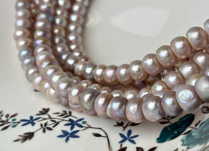 6x9-10 mm Mixed Natural Mauve And Light Pink Color Round Button Freshwater Pearl Beads Genuine Freshwater Pearls #P2753