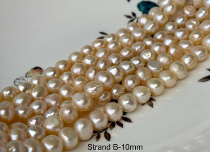 8-10 mm Natural Light Peach Pink Color Potato Nugget Freshwater Pearl Beads Genuine Pink Freshwater Pearl #P2755