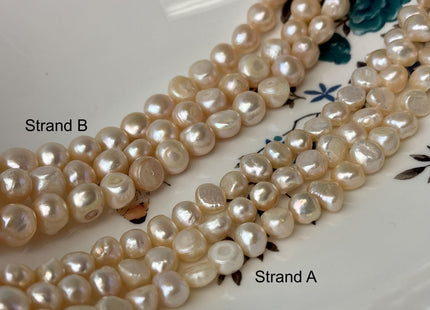 8-10 mm Natural Light Peach Pink Color Potato Nugget Freshwater Pearl Beads Genuine Pink Freshwater Pearl #P2755