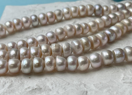 6x9.5-10 mm Mixed Natural Pale Pink Color Round Button Freshwater Pearl Beads Genuine Freshwater Pearls #P2757