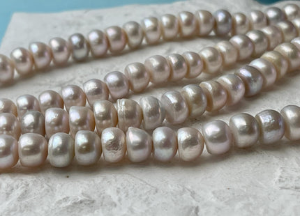 6x9.5-10 mm Mixed Natural Pale Pink Color Round Button Freshwater Pearl Beads Genuine Freshwater Pearls #P2757