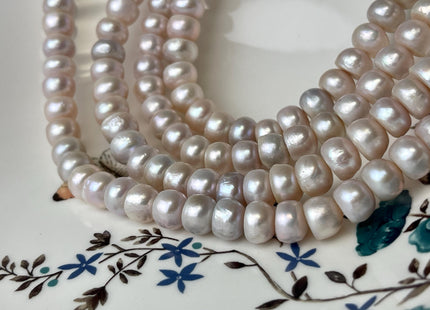 6x9.5-10 mm Mixed Natural Pale Pink Color Round Button Freshwater Pearl Beads Genuine Freshwater Pearls #P2757