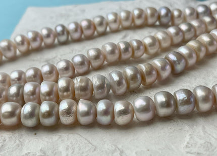 6x9.5-10 mm Mixed Natural Pale Pink Color Round Button Freshwater Pearl Beads Genuine Freshwater Pearls #P2757