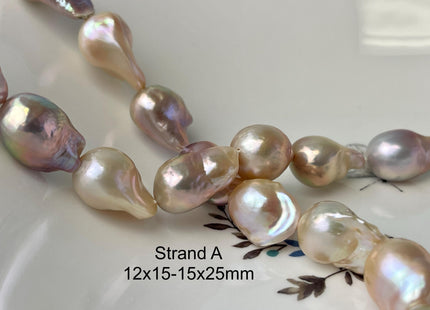 12-15 mm AA Rare Mixed Natural Mauve Pink Baroque Pearl Genuine Quality Edison Pearl With Iridescent Color #P2713
