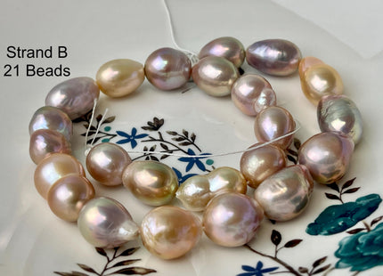 12-15 mm AA Rare Mixed Natural Mauve Pink Baroque Pearl Genuine Quality Edison Pearl With Iridescent Color #P2713