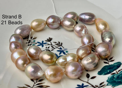 12-15 mm AA Rare Mixed Natural Mauve Pink Baroque Pearl Genuine Quality Edison Pearl With Iridescent Color #P2713