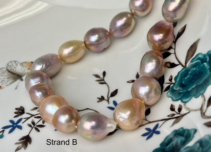 12-15 mm AA Rare Mixed Natural Mauve Pink Baroque Pearl Genuine Quality Edison Pearl With Iridescent Color #P2713