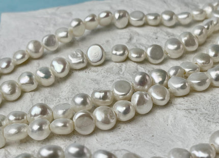 9-10 mm AA Large Hole Freshwater Pearl Potato Nugget Hole Size 2.1 mm Genuine Natural White Large Hole Pearls #P2714