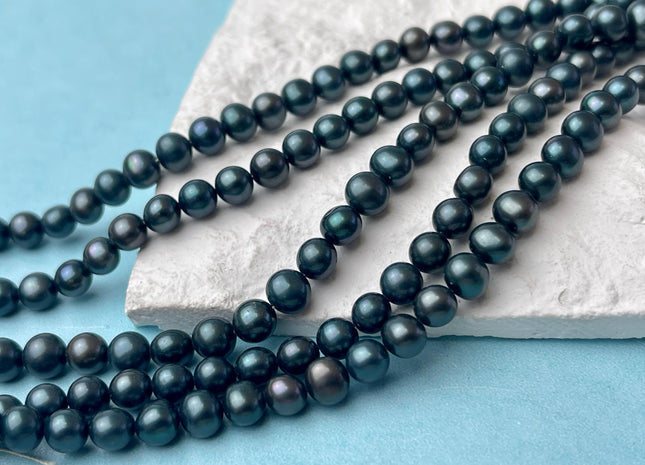5-6 mm AA Baby Dark Blue Color Potato Freshwater Pearl Beads Genuine Blue Color Freshwater Pearls #P2758