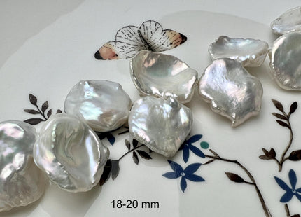 13-15 mm AAA Natural White Corn Flake Keshi Freshwater Pearls Top Drilled High Luster Flat Keshi Pearl Beads #351