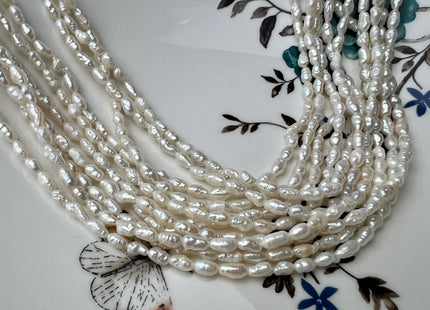 2.5-3x5mm Natural White Keshi Rice Nugget Freshwater Pearl Beads Genuine Freshwater Tiny Keshi Nugget Pearls #P2726