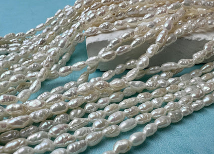 2.5-3x5mm Natural White Keshi Rice Nugget Freshwater Pearl Beads Genuine Freshwater Tiny Keshi Nugget Pearls #P2726