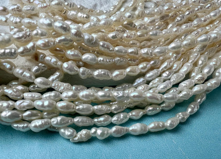2.5-3x5mm Natural White Keshi Rice Nugget Freshwater Pearl Beads Genuine Freshwater Tiny Keshi Nugget Pearls #P2726